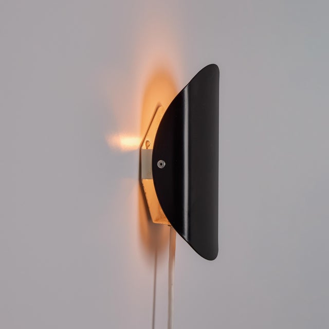 Lights 1960s Bent Karlby Model 23.3010 Black & White Adjustable Plug-in Wall Lamp for Lyfa For Sale - Image 7 of 18