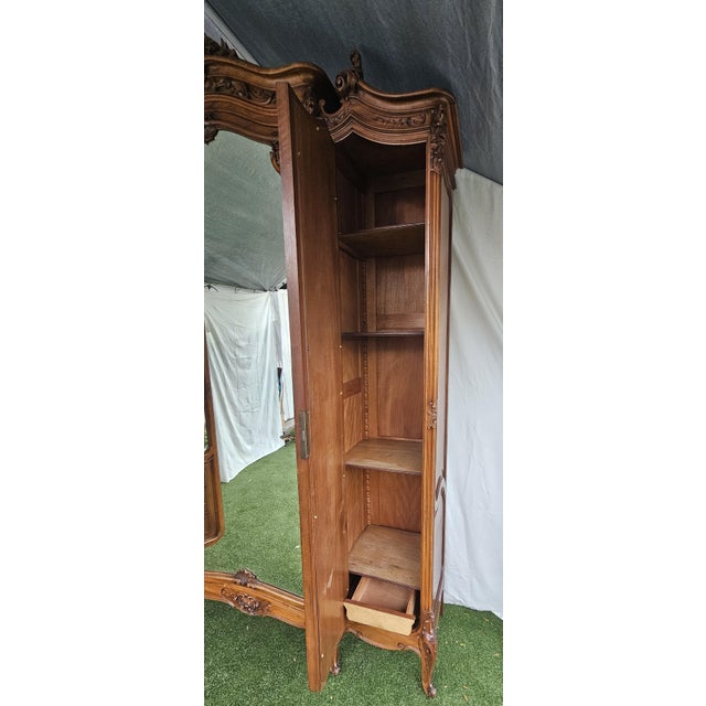 French Late 19th Century French Armoire, Rococo, Louis XV Style, Mirrored Doors For Sale - Image 3 of 18