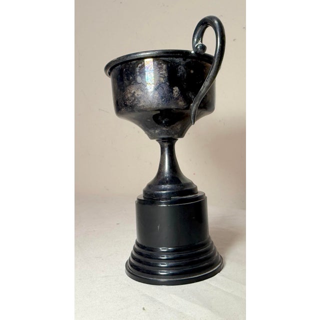 Vintage 1954 Woman's Handicap Runner Up Silver Plate Bakelite Trophy Cup Award For Sale In New York - Image 6 of 12