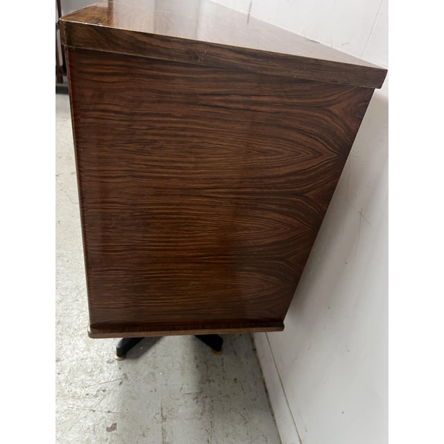 Scandinavian Sideboard in Veneered Wood with Iron Legs For Sale - Image 4 of 18