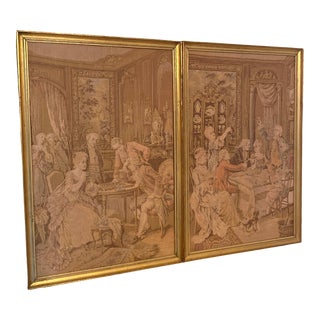 Pair of 20th Century Framed French Tapestries For Sale