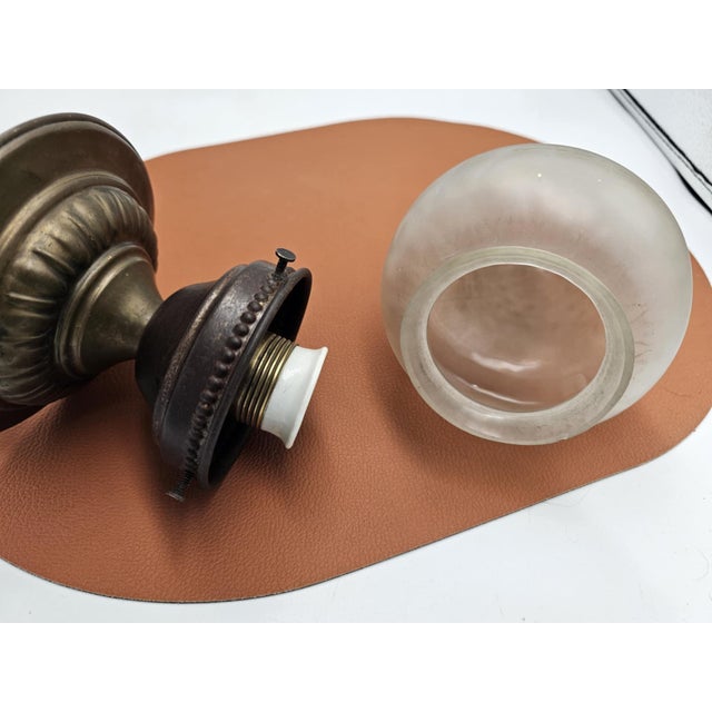 Art Deco Brass Ceiling Lamp, 1920s For Sale - Image 4 of 6