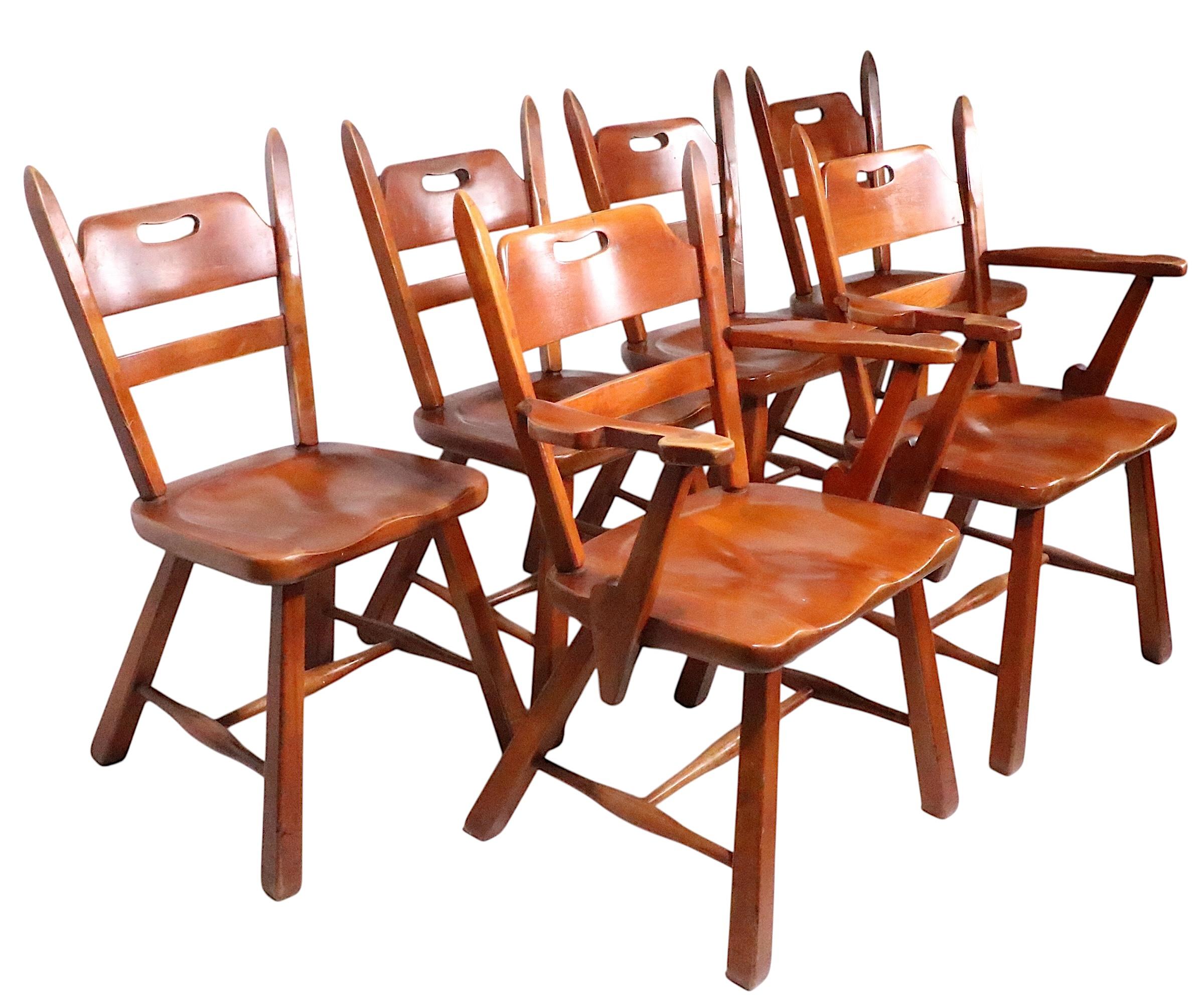 Set of Six Herman DeVries Cushman Colonial Dining Chairs With