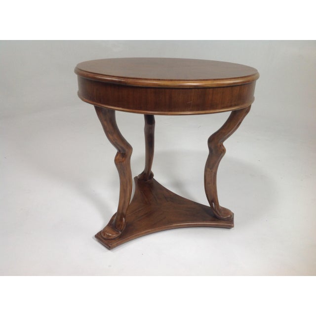 Modern Round Walnut End Table Chairish