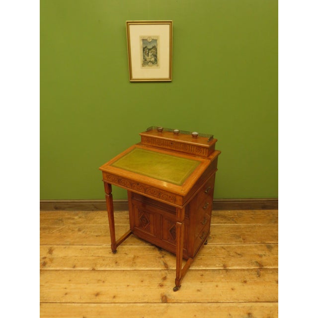English Davenport with Leather Top, 1890s For Sale - Image 14 of 18