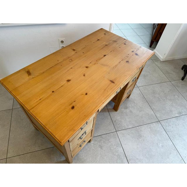 Rustic Art Nouveau Desk Secretaire in Softwood, 1920s For Sale - Image 12 of 13