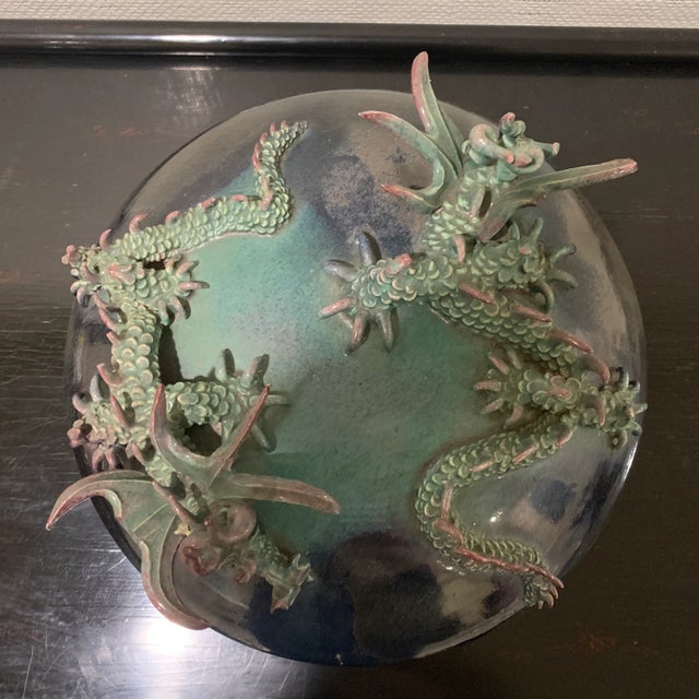Artist Signed Hawaiian Sculptural Dragon Vessel For Sale - Image 11 of 11