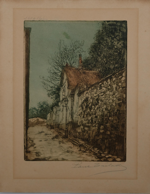 Paul Trelade (Gen Paul), The Thatched Roof, Original Signed Engraving