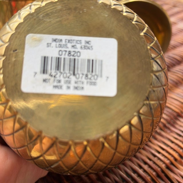 Pair of Pineapple Boxes / Canisters/Candlestick Holders For Sale - Image 4 of 6