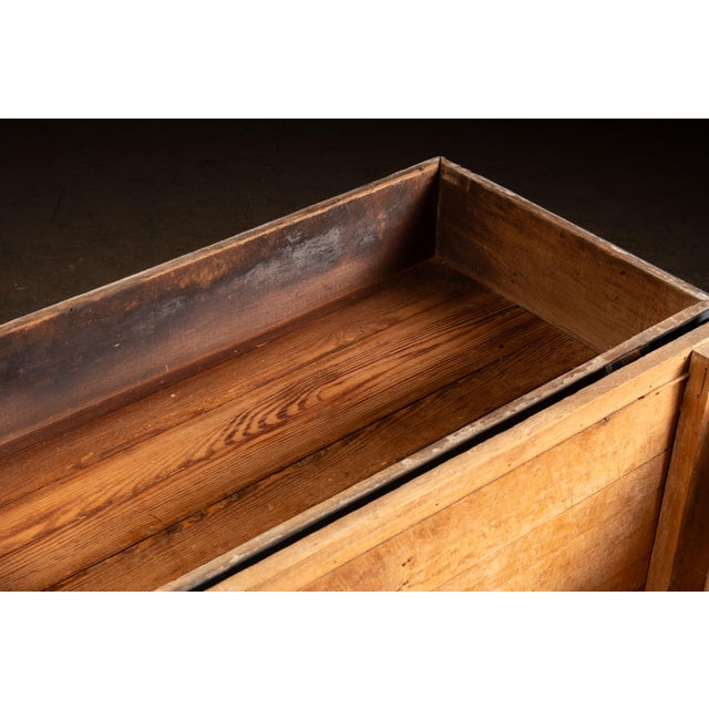 Wood 19th Century Painted Pine Blanket Chest in Blue For Sale - Image 7 of 11