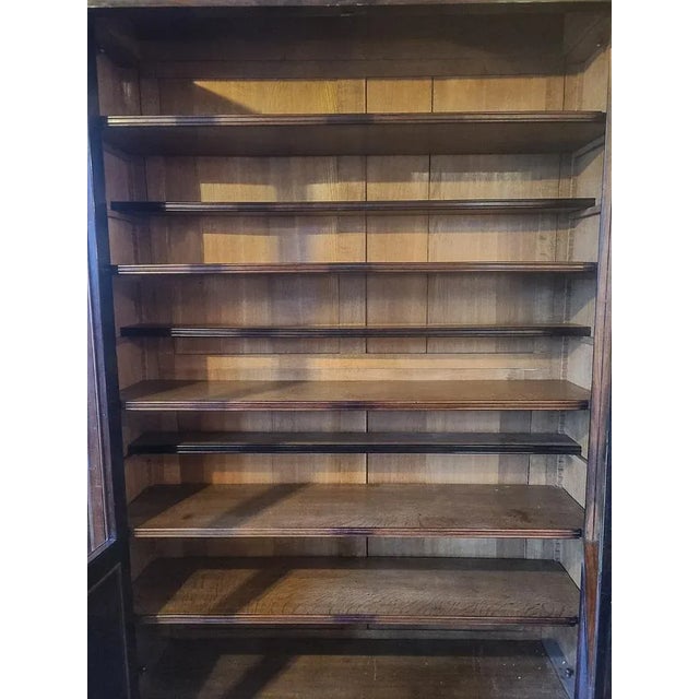 Tan Large Walnut Veneer & Oak Cabinet For Sale - Image 8 of 16