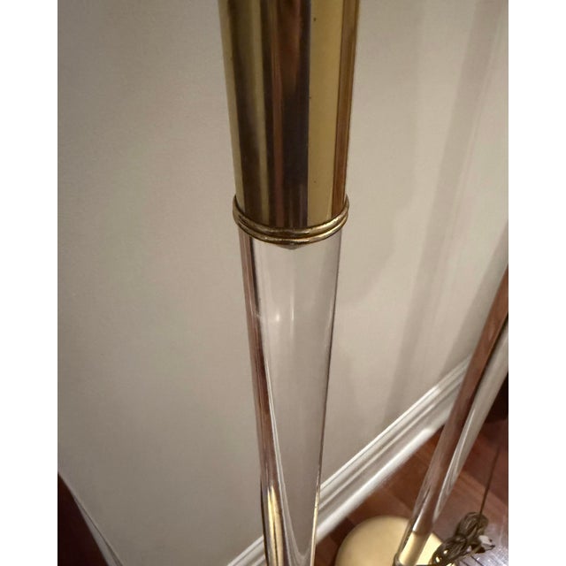 Art Deco Vintage Lucite Lang Levin Studios Chicago Floor Lamps, 1980s. A Pair For Sale - Image 3 of 8