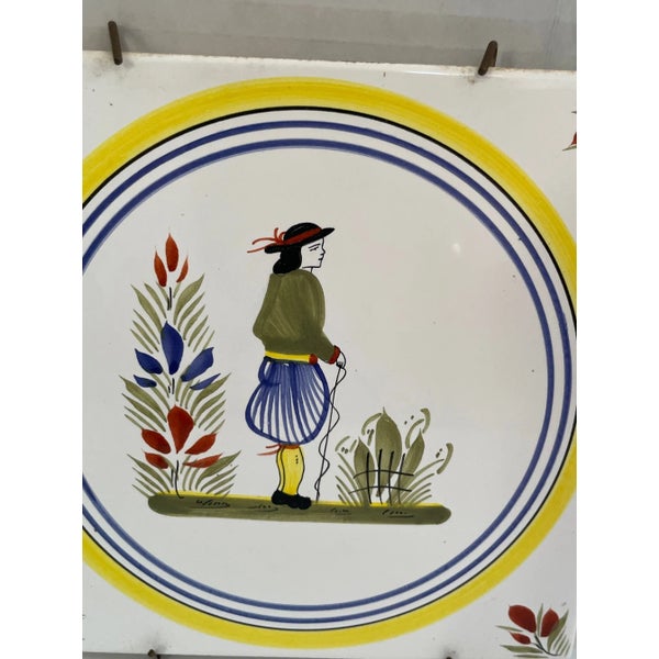 Vintage French Faience Quimper Pottery- Henriot Quimper Plate and