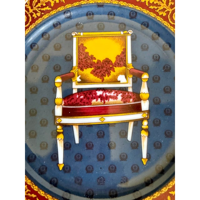 Vintage 1980s Gucci Porcellana Neoclassical Chair Decorative Plate For Sale - Image 10 of 13