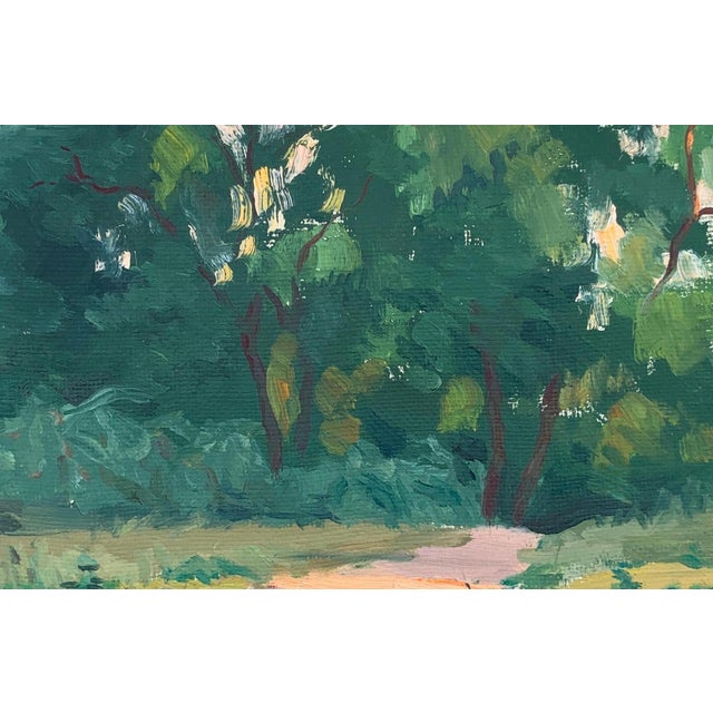 Forest Landscape Oil Painting, Ukrainian Soviet Art, 1966 25-39 For Sale - Image 4 of 6