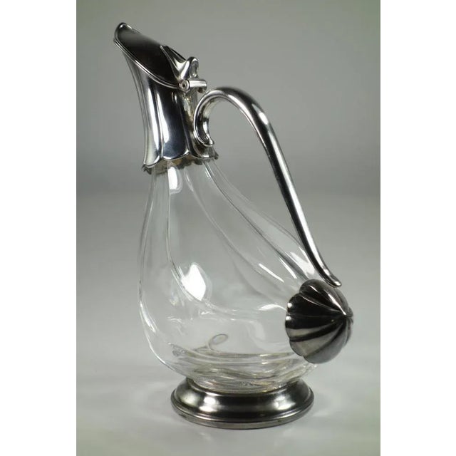 Sheffield and Crystal Liquor Bottle, 1930s, in Flawless conditions. Designed 1920 to 1949