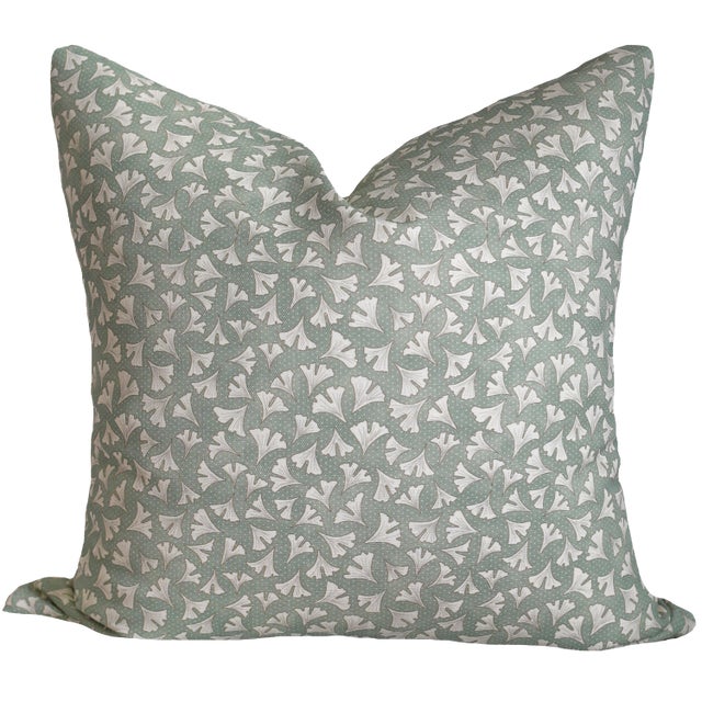 Vera // Eau De Nil by Lauren Servati Textiles Double-sided throw pillows in a knife edge finish with hidden zippers....