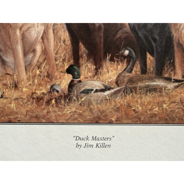 American "Duck Masters" Jim Killen Print 2007 Labrador Retrievers Dog Hunting Ducks Signed For Sale - Image 3 of 4