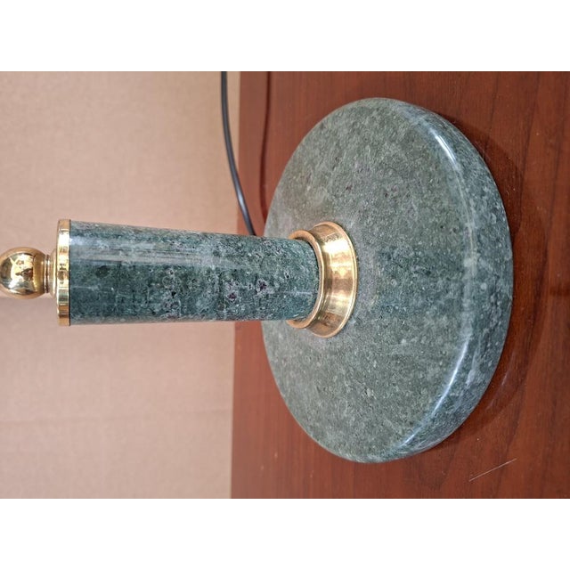 Vintage Desk Lamp in Green Marble and Brass, 1980s For Sale - Image 10 of 11