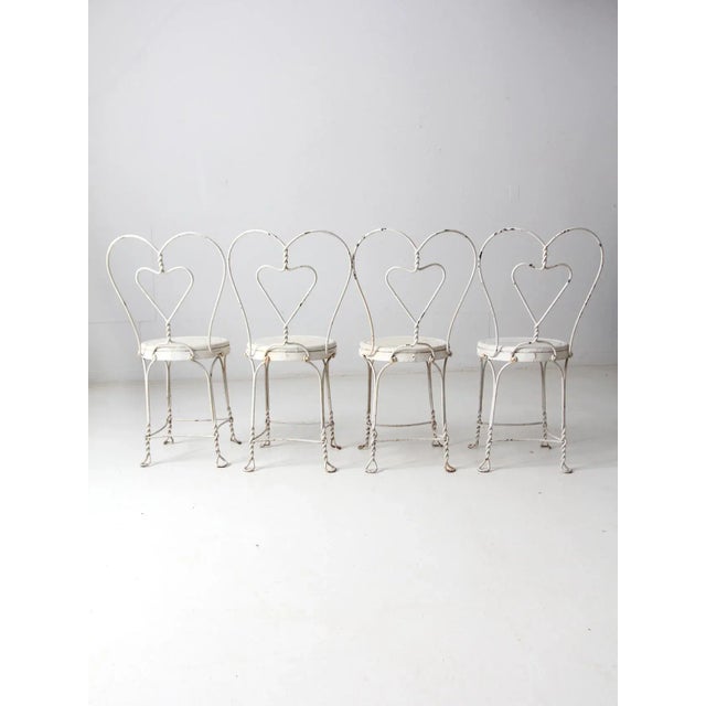 Vintage Ice Cream Parlor Chairs Set of 4 For Sale - Image 4 of 10