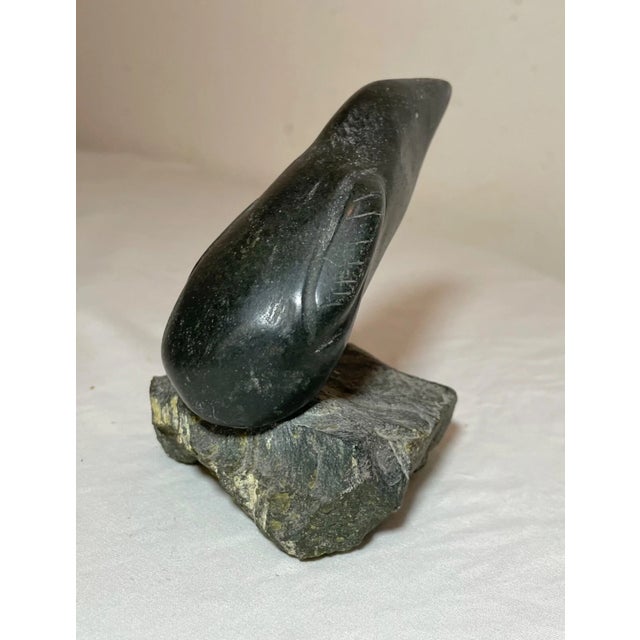 Figurative Share Vintage Hand Carved Asaina Adamee Soapstone Canadian Eskimo Inuit Bird Sculpture For Sale - Image 3 of 11