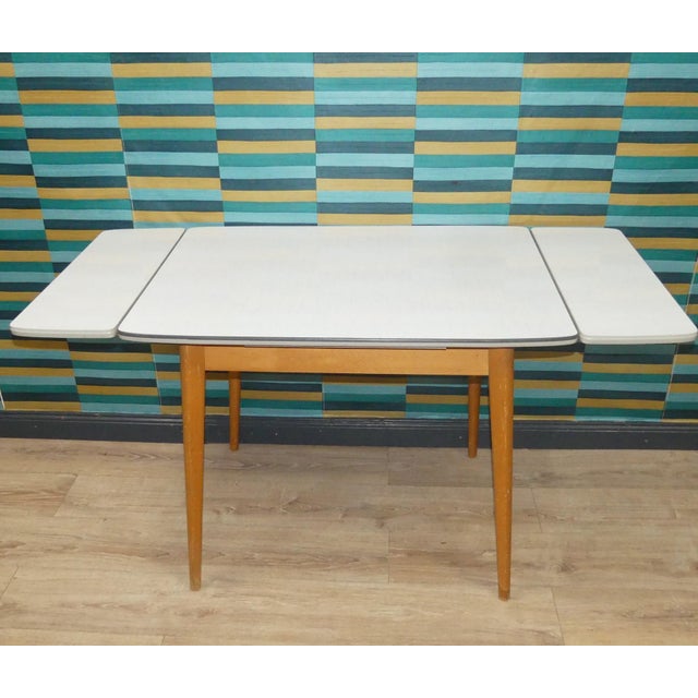 Extendable Wooden Kitchen Table with Resopal Top, 1950s For Sale - Image 9 of 13
