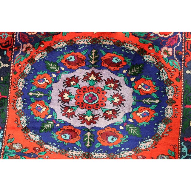 Vintage Hand Knotted Roses Rug, 1920s For Sale - Image 6 of 14