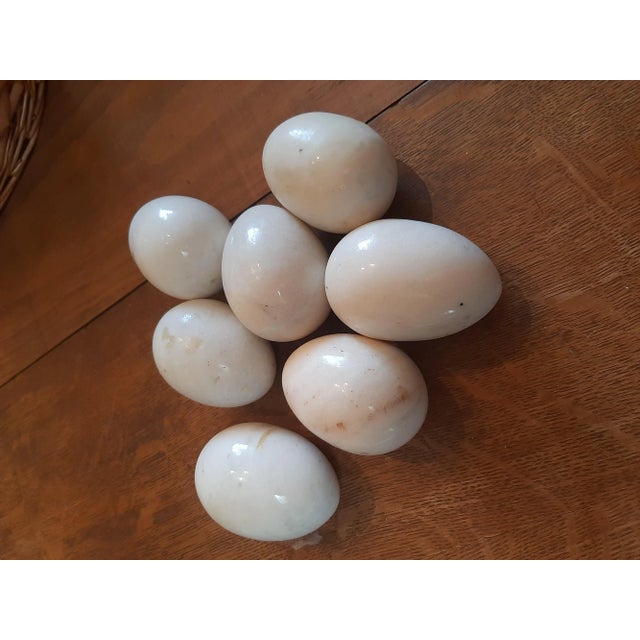 XL White Alabaster Marble Duck Eggs Easter For Sale - Image 10 of 12