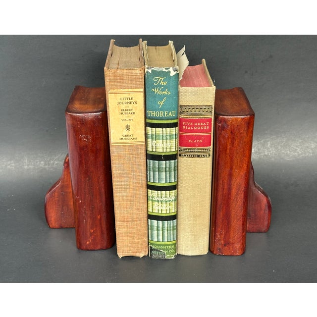 Vintage Handcrafted Wooden Faux Book Bookends, a Pair For Sale - Image 10 of 10