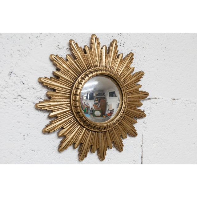 Mid-Century Modern Vintage Convex Witchs Eye Sunburst Mirror, 1960s For Sale - Image 3 of 18