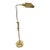 Late 20th Century Hollywood Regency Polished Brass Adjustable Height Pharmacy Floor Lamp With Hooded Shade For Sale