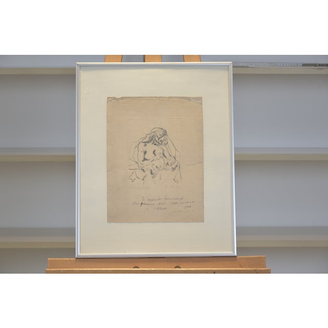 Black Mother * Child, Abraham Palukst, Berlin, 1922, Framed Etching with Dedication For Sale - Image 8 of 8