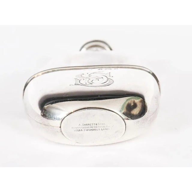 Silver Antique Cut Crystal and Sterling Silver Hip Flask from Asprey, 1900s For Sale - Image 8 of 12