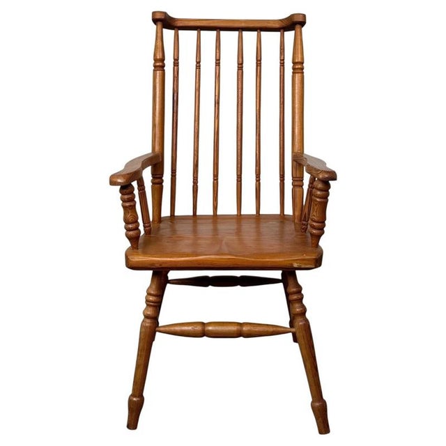 20th Century Country Pitch Pine Stick Back Armchair For Sale - Image 3 of 14