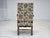 Scandinavian Highback Armchair in Patterned Fabric and Hand-Carved Oak, 1950s For Sale - Image 15 of 18