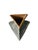 1990s Gary DiPasquale, Postmodern Slip-Cast Stoneware Bud Vase, Geometric 3-Sided Flared Triangular - Olive Green For Sale - Image 5 of 11