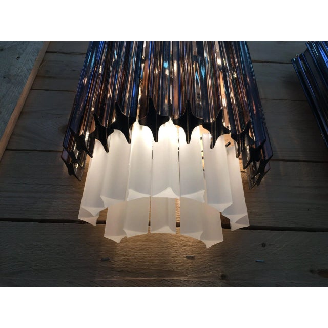 Early 21st Century Sanblasted and Fume Triedro Murano Glass Wall Sconce For Sale - Image 5 of 6