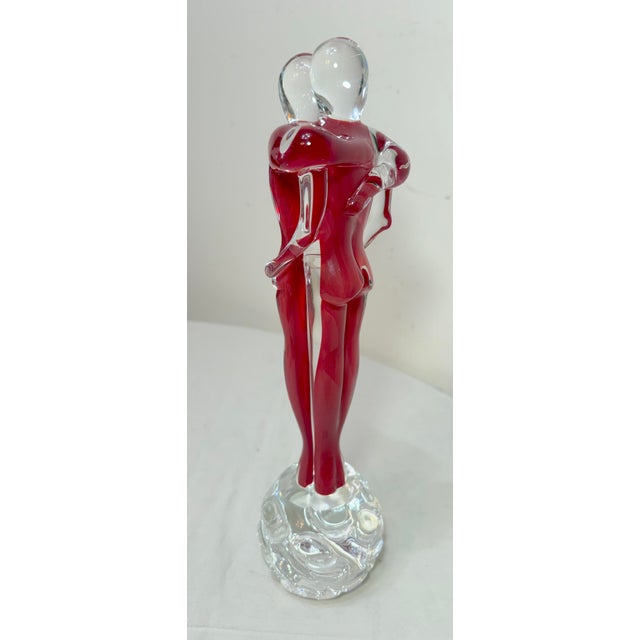 Vintage Hand Blown Italian Murano Glass Fornace Mian Formia Couple Sculpture For Sale - Image 9 of 17