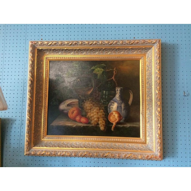 Textile Vintage Still Life Painting, Framed Artwork For Sale - Image 7 of 8