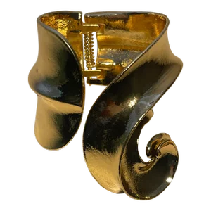 1940s Gold Swirl Cuff Bracelet
