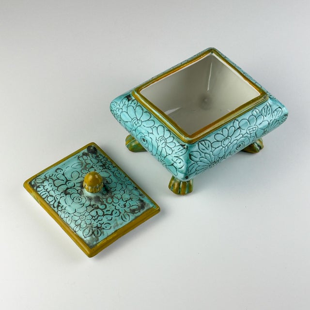 Ceramic Vintage Ceramic Jewelry Box by Maioliche d'Arte Cordivani for Ascoli Piceno, Italy, 1970s For Sale - Image 7 of 18