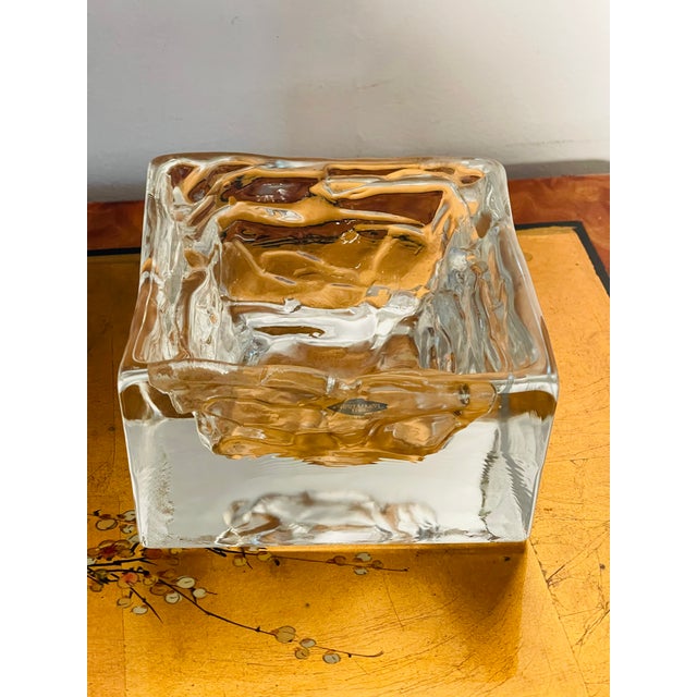 1950s Mid Century Modern Finland Nuutajarvi Crystal Ashtray Catchall For Sale - Image 4 of 5