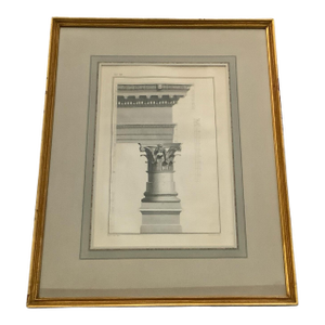 18th Century Copper Plate Engraving Ruins of Palmyra Grand Architectural Folio Plate VIII by P. Fourdrinier After Giovanni Battista Borra