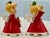 Red 1956 Napco 3BX2381 Ceramic Angel "Noel" Red/ White/Green Christmas 4 Piece Bell Set For Sale - Image 8 of 12