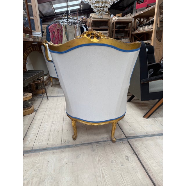 French Late 19th Century French Salon Louis XV Style Bergere Chair For Sale - Image 3 of 5