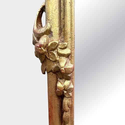 Metal Tall Antique French Gilt Mirror, 1890 For Sale - Image 7 of 13