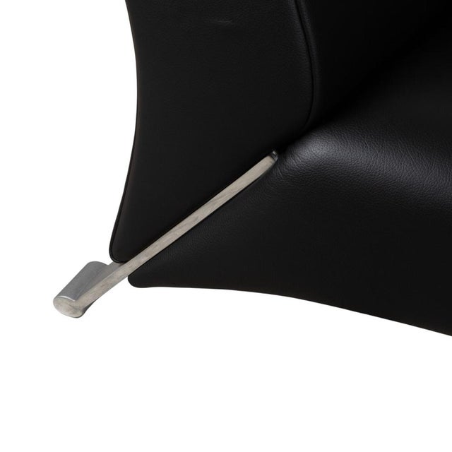 Animal Skin 322 3-Seater Sofa in Black Leather from Rolf Benz For Sale - Image 7 of 14