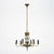 Chandelier from France featuring a bronze structure and six candelabra arms. The chandelier is adorned with an arrow motif...