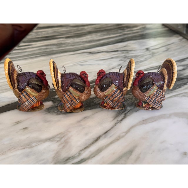 Vintage Porcelain Turkey Motif Place Card Holders - Set of 8 For Sale - Image 9 of 13