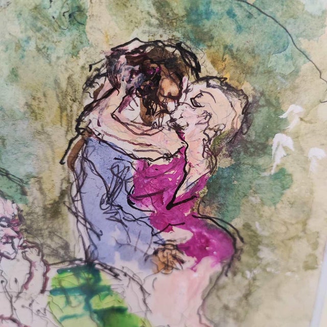 Walter Piacesi, Watercolor, Framed For Sale - Image 3 of 9